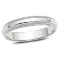 thumbnail image 1 of Ladies or Mens 14K White Gold 4mm Milgrain Wedding Band Ring, 1 of 5