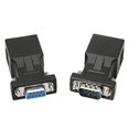 thumbnail image 2 of DB9 RS232 to RJ45 Extender, DB9 9-Pin Serial Port Female&Male to RJ45 CAT5 CAT6 Ethernet LAN Extend Adapter Cable-2pcs (2-Adapter), 2 of 3