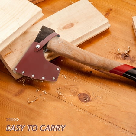 LITINKIMI 1Pcs Brown Square Axe Head Cover for Outdoor Camping and Hiking 15.5x12.5x0.6in