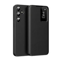 for Samsung Galaxy S24 Plus Smart Wallet Phone Case, Protective Cover with Smart Small Screen View, Finger Tap Control, Slim Design, Card Holder Pocket, PU Leather Flip Cover, Black