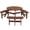 6-Person Wooden Round Table Brown, variant on YINGYUE 6 Person Round Fir Wood Picnic Table 3 Built-In Curved Benches Brown Finish Patio Backyard DIY Table With Umbrella Hole