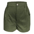 thumbnail image 4 of oqasdz Womens High Waisted Cargo Shorts Button Closure Solid Color Casual Shorts with Stretchy Fit and Functional Side Pockets, 4 of 6