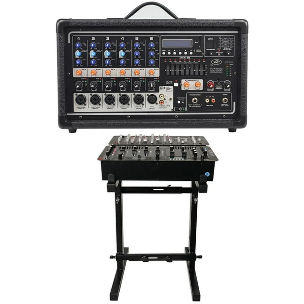 Peavey Pvi6500 400 Watt 6Ch Powered Live Sound Mixer w/Bluetooth PVI