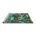 thumbnail image 2 of Ahgly Company Machine Washable Indoor Round Oriental Turquoise Blue Industrial Area Rugs, 4' Round, 2 of 4