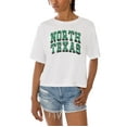 thumbnail image 2 of Women's Gameday Couture White North Texas Mean Green Claim To Fame Boxy Cropped T-Shirt, 2 of 5