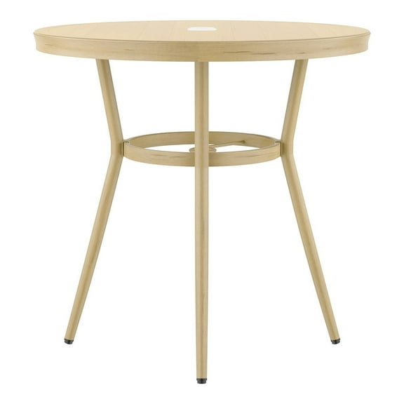 Furniture of America Limi Aluminum Round Patio Bistro Table in Natural Tone