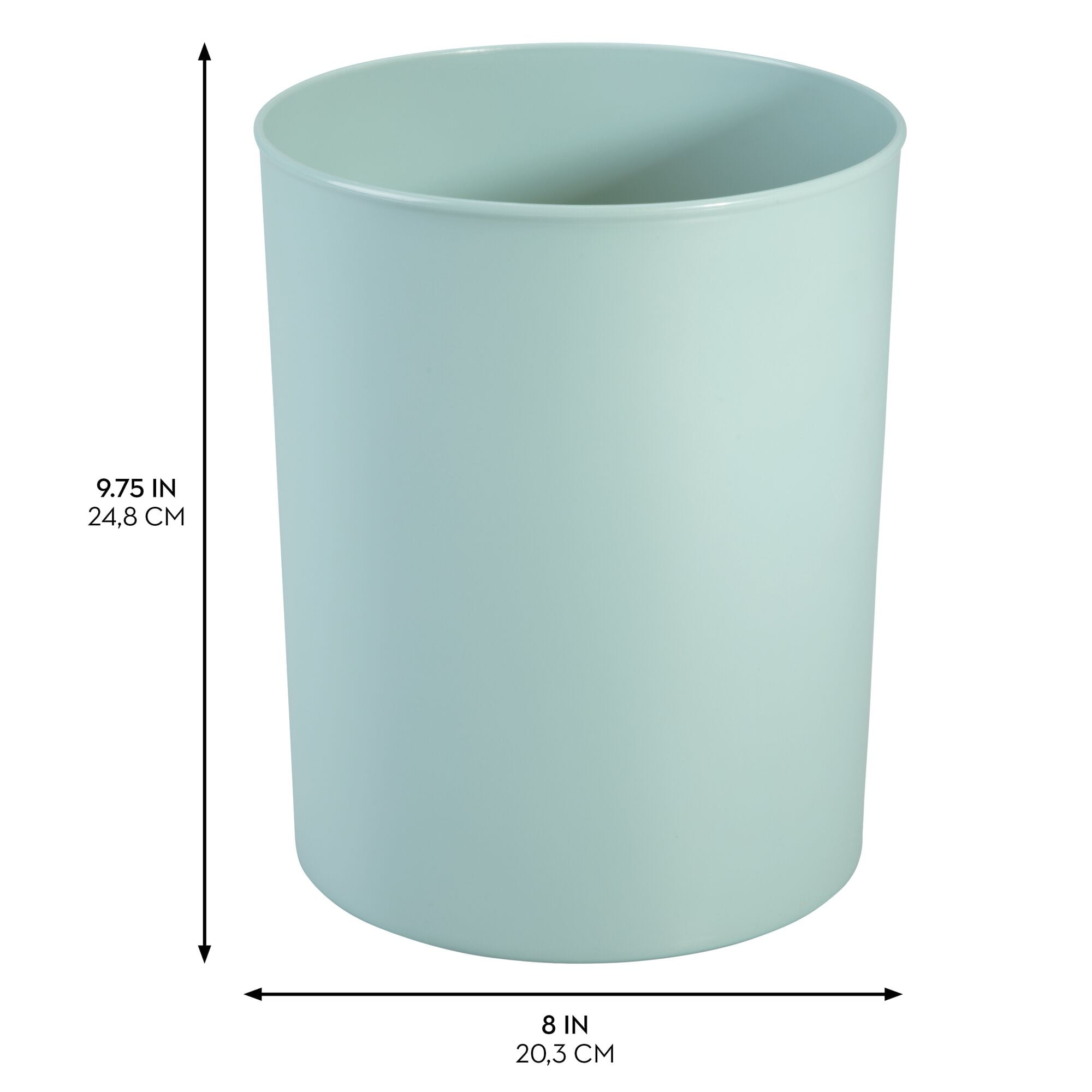 iDesign Franklin Round Bathroom Wastebasket, BPA-Free Plastic, White
