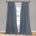 thumbnail image 5 of Ambesonne Japanese Curtains, Floral Checked Tile, Pair of 28"x95", Dark Blue Grey, 5 of 5