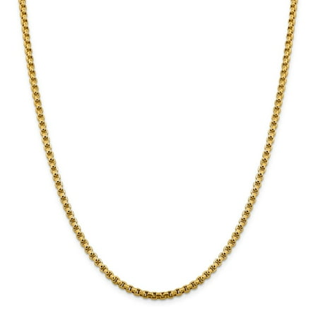 Round Hollow Rolo Chain - Roy Rose Jewelry 14K Yellow Gold 3.6mm Hollow Round Box Chain ~ length: 22 inches