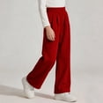 thumbnail image 4 of Nekdswn Girls Wide Leg Sweatpants Teen Fleece Lined Baggy Trousers Stretchy Open Bottom Pull on Slacks Kids Fall Athletic School Pants, 4 of 7