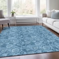 thumbnail image 6 of HomeRoots 626607 5 x 8 ft. Blue & Denim Blue Floral Washable Transitional Indoor & Outdoor Rectangle Area Rug, 6 of 9