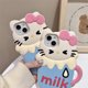 thumbnail image 3 of Funda de teléfono de silicona suave con taza de leche 3D de dibujos animados Hello Cute Kitty creativo para iphone 12 13 14 15 plus/pro/pro max, 3 of 4