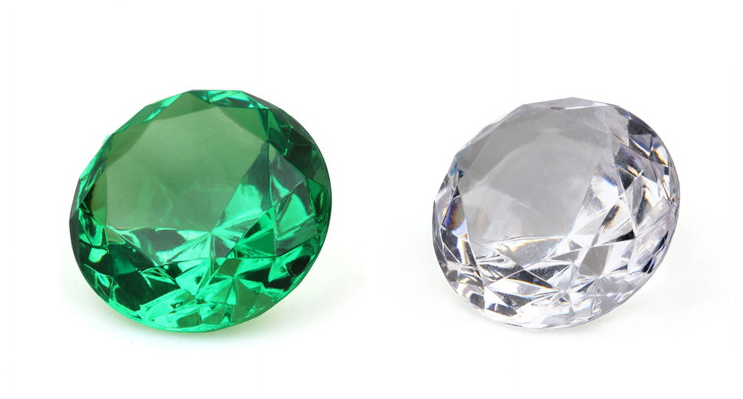 12 beautiful different colored Diamond Shaped Crystal Clear Gems Suits as decoration materiel,Kids treasure