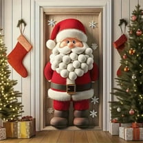 Grrvtrz Santa Claus Door Curtain Decoration Flag Christmas Indoor and Outdoor Decoration Christmas Door Cover,Holiday Products,Christmas Gifts