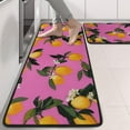 thumbnail image 2 of Kitchen Rugs Sets Of 2,Yellow Lemon Flowers Pink Pattern Anti Fatigue Kitchen Mat Rugs Non Slip Washable,Decorative Kitchen Floor Mats for Kitchen,Sink,Laundry,17"x47"+17"x47", 2 of 5