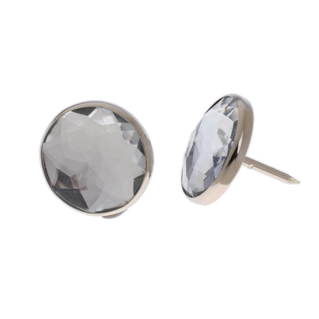 GUOOL 3-12pack 25 Pieces Crystal Sofa Headboard Buttons Upholstery Decoration Silver 10 Pcs