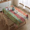 thumbnail image 2 of Rectangle Boho Style Waterproof Tablecloth 60×84 Inch, Bohemian Colorful Floral Reusable Indoor/Outdoor Durable Table Cover for Party Kitchen Dinner Room Decor, 2 of 5