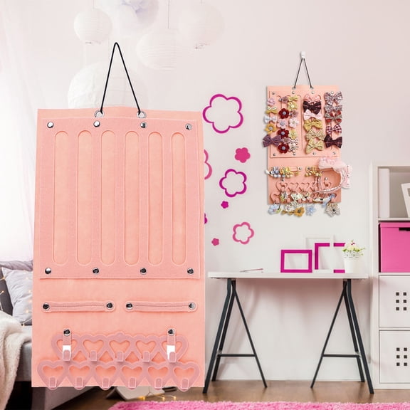 Neatly Organized - Hair Bows, Hair Clips Storage Hanger, Hair Bows Organizer, Baby Hair Accessory Storage Display Sturdy Rope, Wall Hanging For Girl Room Storage Trunks & Bag
