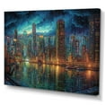 thumbnail image 2 of Designart "Blue And Green Elegance In Expanse" City Art Deco Wall Art For Bathroom, 2 of 5
