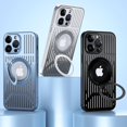thumbnail image 3 of Compatible with iPhone 14 Pro Max Hollow Stand Case Cooling Heat Dissipation Electroplated Magnetic Kickstand Ring Fashion Protection Shockproof Cover for Women Girls Silver, 3 of 6