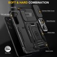 thumbnail image 2 of Armor Case for Samsung Galaxy S24, Sliding Lens Camera Cover Protection Ring Kickstand Compatible with Magnetic Car Mount Holder Military Grade Hybrid Rugged PC Soft TPU Shockproof Case,Black, 2 of 7