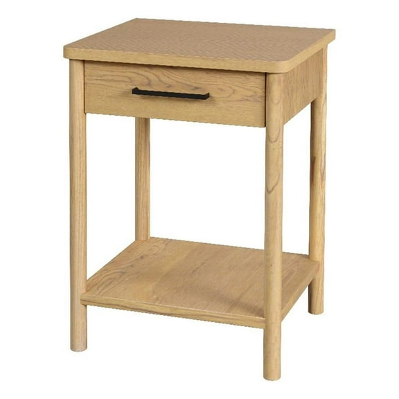 Beaumont Lane Modern 1-Drawer Rounded Leg Wood Nightstand - Natural