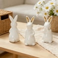 thumbnail image 4 of THHEIC Spring Easter Bunny Figurine, White Ceramic Rabbit Statue 7.2 Inches Tall, Table Centerpiece for Mantel, Shelf, and Home Easter Holiday Decor, 4 of 4
