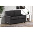 thumbnail image 5 of Dinosisco Twin Size Pull Out Sofa Bed, 2-in-1 Convertible Sleeper Couch with Mattress, 2-Seater Loveseat Sleeper for Living Room, Black, 5 of 13