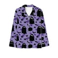 thumbnail image 3 of Bzhegqhd Women's Halloween Printed Pajama Set Long Sleeve Top and Shorts Cotton Comfortable PJS Loungewear for Sleepover Party Nightwear Home Clothing Gift Idea, 3 of 4