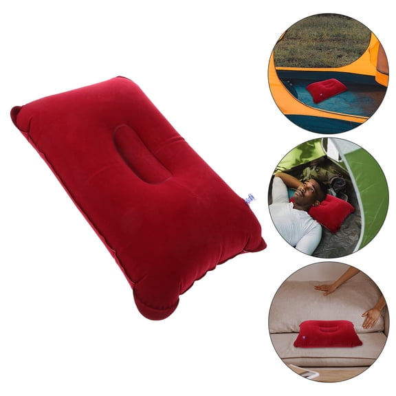 SEWOART Inflatable Travel Pillows Lumbar Support Red 1Pcs