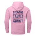 thumbnail image 5 of Men's Pink Hoodie with 'Be Kind' Print and American Flag Sleeve Comfortable and Stylish Pullover Sweatshirt, 5 of 5