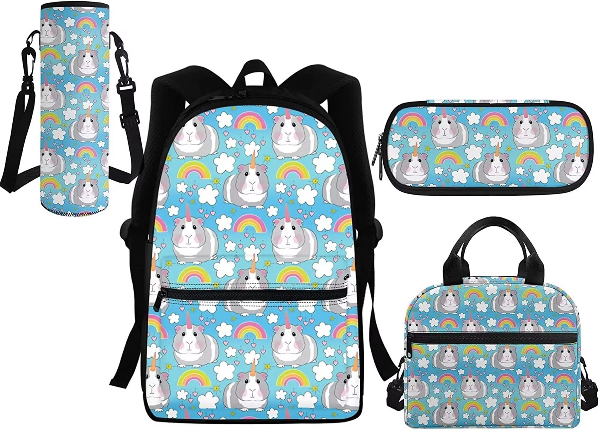 13.8 Inches/35 Cm 3pcs/set Boys' And Girls' Backpack, Lunch Box And Pencil  Case Set, Suitable For Travel, Camping, Casual Cartoon Backpack, With  Padded Back And Adjustable Shoulder Strap, Stylish Universal Pattern Design