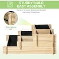 thumbnail image 5 of Outsunny 3-Tier Raised Garden Bed with 5 Compartments and Bed Liner, Elevated Wooded Wooden Planter Kit, for Vegetables, Herbs, Outdoor Plants, 37 x 37 x 14in, Natural, 5 of 9