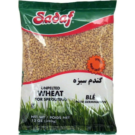 Sadaf Unpelted Wheat - DEF29 Sabzeh Sprouting Wheat - Germinado de Trigo - Kosher- 12 oz Bags