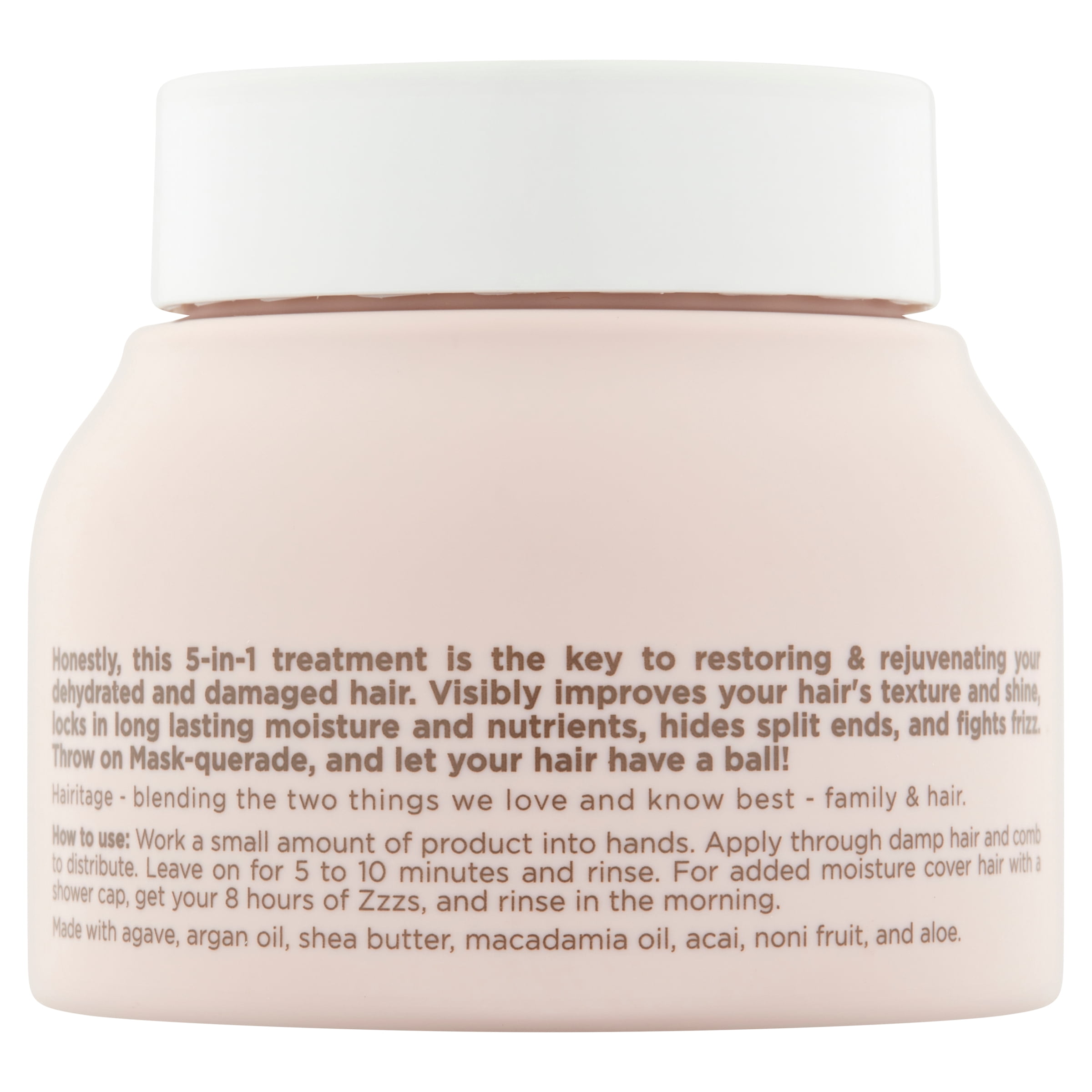 Hairitage Mask-Querade Moisturizing Argan Oil Hair Mask with Aloe for Dry Damaged Hair + Anti Frizz, Color Safe, 8oz