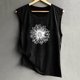 thumbnail image 2 of Gibobby Camiseta sin mangas para mujerO-cuello Girasol ImpresoPartyModa Top Camisas(Negro,CH), 2 of 4