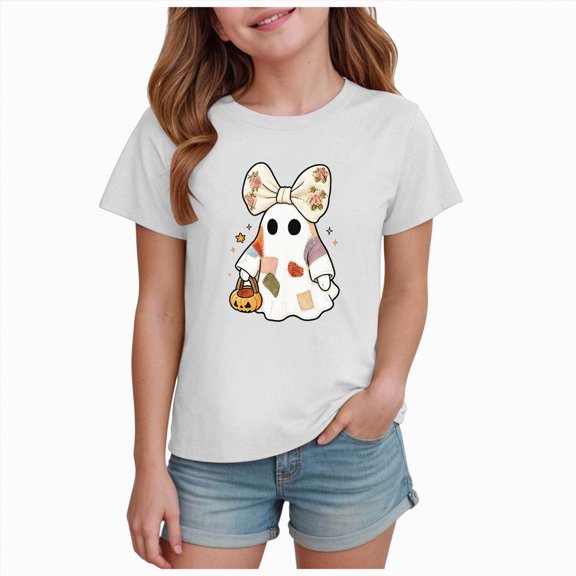 TOWED22 Toddler Girls Boys Halloween Shirts Cutest Graphic T-Shirts Kid Spooky Season Outfits Tees Tops