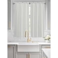 thumbnail image 4 of Bedroom Curtains 63 Inches length, Sage Green Striped Window Treatment Curtain Drapes, Sage Green White Stripes Farmhouse Rod Pocket Curtain Panels for Living Room Kitchen, 42"x63", 2 Panels, 4 of 7