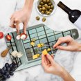 thumbnail image 4 of Modern Cutting Board, Urban City View of Apartments from Square Shape Windows Photograph, Decorative Tempered Glass Cutting and Serving Board, Wine Bottle Shape, Pale Brown White, by Ambesonne, 4 of 5