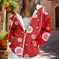thumbnail image 4 of Girls Hoodies Xmas Full Zip Womens Sweatshirt Comfort Women's Tops, Tees & Blouses Crew Neck Cute Hoodies Red1, 4 of 5