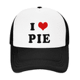 thumbnail image 2 of I Heart Pie Love Food Funny Trucker Hat Mesh Cap Unisex Black, 2 of 5