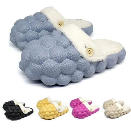 

Lychee Massage Slippers with Fur Lined Funny Bubble Slides Spa Non-slip Slipper