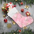 thumbnail image 6 of Coolnut 17.7 Inch Christmas Stockings, 2 PCS Flower Texture Pink Presonalized Large Stocking Sock for Family Holiday Xmas Party Decorations, 6 of 7