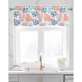 thumbnail image 2 of Orange Blue Coral Kitchen Valances for Windows Farmhouse Linen Window Valance Curtain for Living Room Window Treatment Green Gradient Coastal Ocean Color Valance Rod Pocket Topper Drape, 42 x 18 Inch, 2 of 6