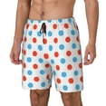 thumbnail image 2 of Balery Red Blue Polka Dots Mens Swim Trunks Swim Shorts for Men Quick Dry Inseam Beach Shorts with Compression Liner Pocket-XX-Large, 2 of 9