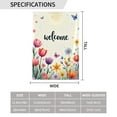 thumbnail image 3 of Welcome Spring Garden Flag Double Sided Floral Butterfly Tulip Garden Flag， 12x18 Inch， Outdoor Yard Decoration For House Lawn Patio, 3 of 6
