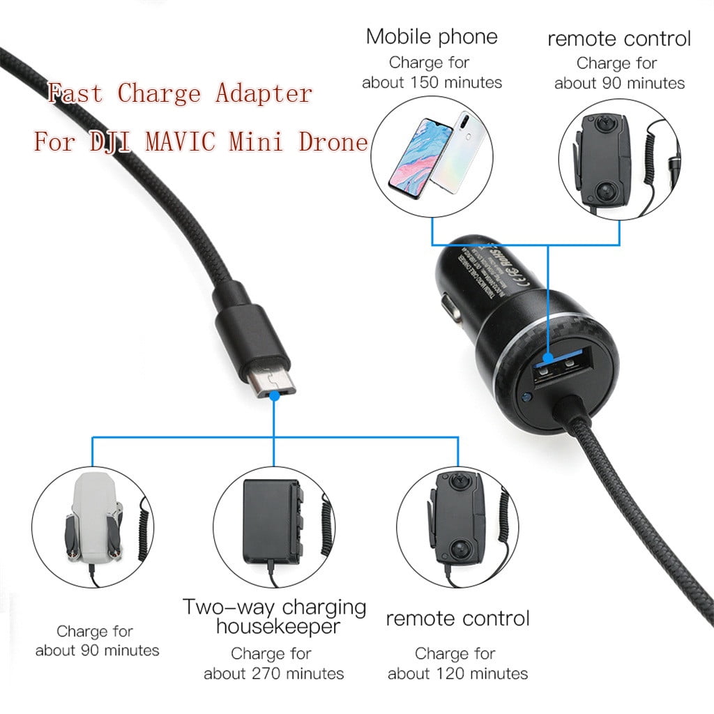 Universal Car Charger Fast Charge Adapter For DJI MAVIC Mini Drone 3A