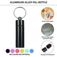 thumbnail image 2 of Mini Portable Waterproof Pill Shape Aluminum Alloy Pill Bottle Pill Box Case Drug Holder Container With Keychain, 2 of 10