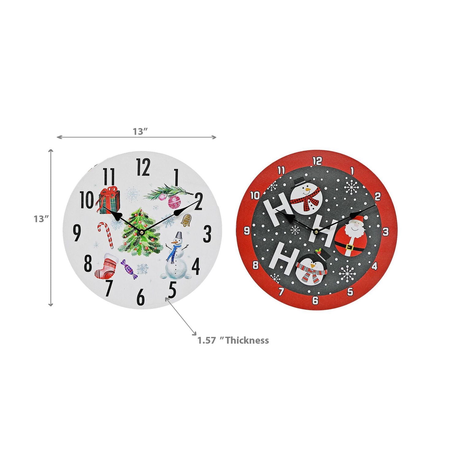 Wall Clock - Christmas, Hoho - Set of 2
