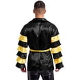 thumbnail image 2 of Sxiwei Mens Rumba Samba Dance Costume Long Sleeve Coat Tunic with Belt for Carnival Halloween Party Black 4XL, 2 of 7